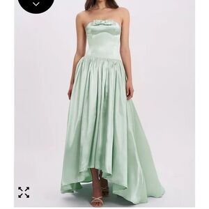 Chic Strapless Light Green Dress